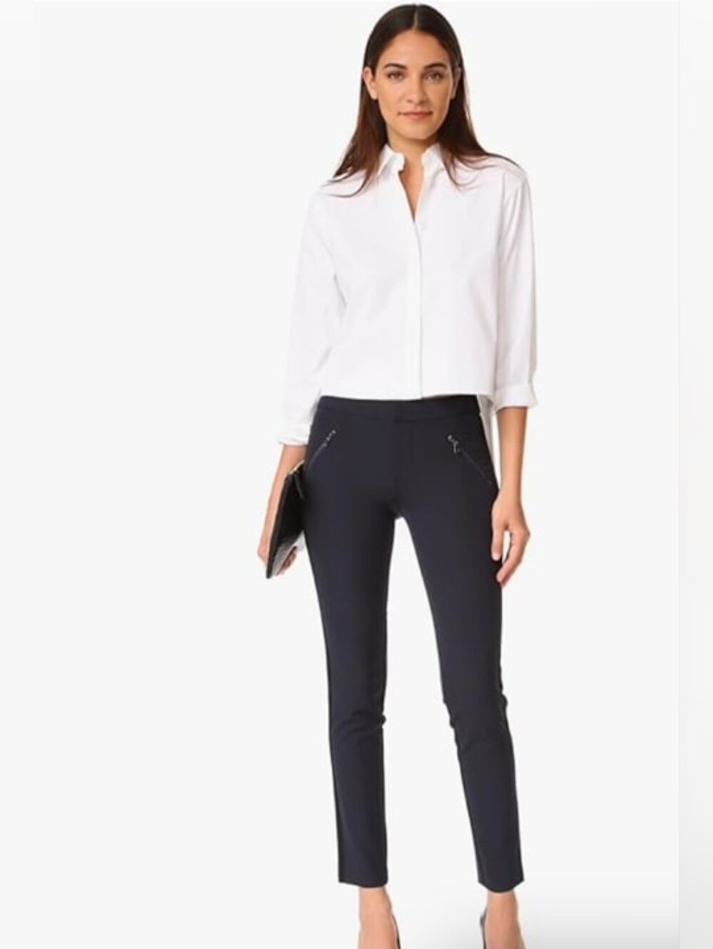 Slim Stretch Pull-On Pants in Black Size 2